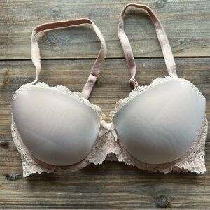 Victoria’s Secret Dream Angel Lined Demi Lace Trimmed Bra Size 32D